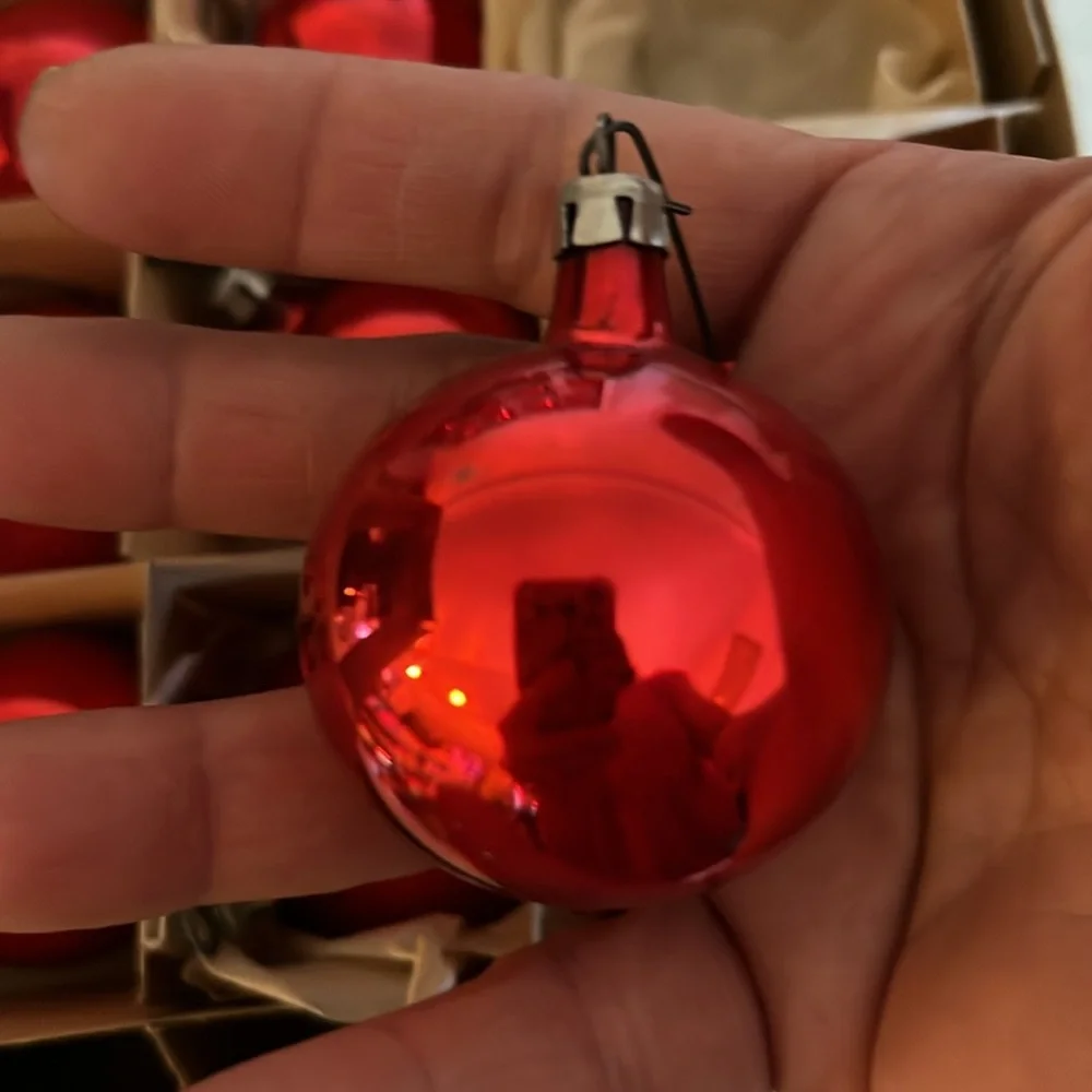 2 boxes Poland mercury hand blown glass Christmas ornaments